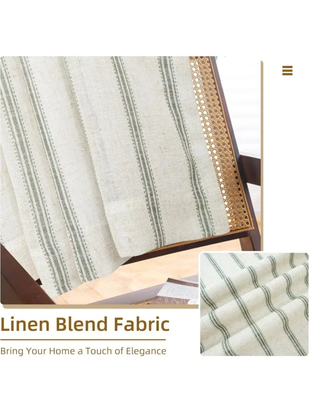 Farmhouse Striped Blackout Curtains 84